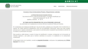 Antecedentes Judiciales en Colombia 3 Certificado Antecedentes Judiciales en Línea / Colombia